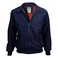 Blouson aviateur rétro bleu marine classique avec une doublure élégante à carreaux rouges - Bleu marine