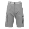 Pantalones cortos tipo cargo grises de secado rápido para hombre con cinturón - S / Bottoms / Gris