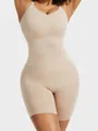 Detailed view of seamless nude bodysuit shapewear for effective tummy control and body shaping - S / Jumpsuits / Off White