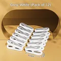 Lot de 12 pinces à linge coupe-vent gris-blanc pour sécher chaussettes et vêtements - Lot de 12 / Blanc