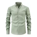 Men's light green vintage crinkle texture long sleeve shirt with breathable fabric. - XS / Tops / Long Sleeve / Mint Green