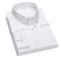 Premium 140s three-ply cotton non-iron white dress shirt for men's formal business wear - 38 / Tops / Long Sleeve / White