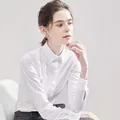 Camicia bianca professionale a maniche lunghe da donna in fibra di bambù. - 35 / Top / Bianco