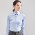 Camicia professionale azzurra a maniche lunghe in fibra di bambù per donna ufficio - 35 (42.5-47.5kg) / Top / Blu