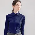 Camicia professionale a maniche lunghe in fibra di bambù blu navy, resistente alle pieghe. - 35 (42.5-47.5kg) / Top / Blu navy