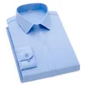 Camisa profesional azul claro de manga larga para mujer, doblada para la oficina - 38 / Tops / Azul