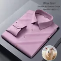 Premium men's long-sleeve wool shirt in elegant purple with a smooth drape and texture - 38 / Tops / Lavender (Item YM051-22)