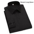 Camisa clásica negra de manga larga para mujer en fibra de bambú elástica sin plancha - 38 / Tops / Negro