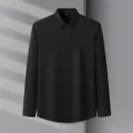 Professional black long-sleeved business shirt made of soft wrinkle-resistant modal fabric - 38 / Tops / Black (506)