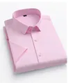 Élégante chemise de ville pour hommes sans repassage en rose tendre professionnel - 38/M / Top (Manches courtes/Sans poche) / Rose