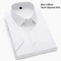 Camisa de vestir blanca clásica para hombre de manga corta, presentación plegada - 38 / Tops / Blanco
