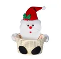 Detail view of a festive Santa Claus themed Christmas candy basket ornament. - Santa Claus (Santa Style)