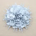 Grote 18 cm lichtblauwe satijnen stoffen bloem broche corsage met glinsterende kralen - Donkerblauw