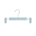 Cintre professionnel antidérapant bleu clair avec pinces métalliques réglables pour jupes - Lot de 10 / Bleu Mat