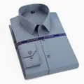 Camisa de hombre profesional en fibra de bambú azul grisáceo elástica sin planchado - 38 / Tops / Gris