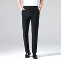 Men's premium black high-stretch business casual trousers with warm fleece lining - 29 / Bottoms / Black