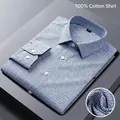 Chemise classique à manches longues pour hommes en 100% coton avec motif à carreaux bleus - 38 / Hauts / Plaid Bleu Merle (7502)