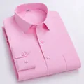 Chemise habillée rose à manches longues pour hommes, style business avec poche - 38 / Hauts / Rose