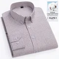 Camicia Oxford a maniche lunghe a righe marroni e bianche in cotone dello Xinjiang - 38 / Top / Riga Marrone (CL675-1)