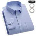 Premium blue long-sleeved men's Oxford shirt crafted from 100% pure cotton fabric. - 38 / Light Blue (1801) / Tops