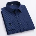 Chemise classique à rayures verticales bleues et blanches pour homme style business - 38 / Hauts / Rayé Marine et Blanc