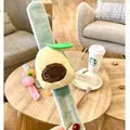 Cute plush green avocado slap bracelet for children featuring soft velvet material - Avocado (T3-24)