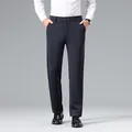 Classic slim-fit men's black business casual dress pants for office and daily wear - 29 / Thickened / Navy Blue