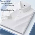 White short-sleeved antibacterial Polo shirt for men featuring high stretch fabric - L / Tops / White