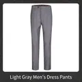 Professional classic light gray slim-fit business formal trousers for men, single piece - S / Bottoms / Light Gray
