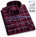 Camicia casual uomo a maniche lunghe in cotone spazzolato con classico motivo a quadri rosso e nero - 38/M / Top (R2-888) / Quadri rossi e neri
