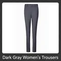 Professional dark gray women's straight-leg business dress trousers, single piece - S / Bottoms / Dark Grey (Women's)