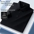Heren zwart strijkvrij poloshirt met korte mouwen en 5A antibacteriële elastische stof. - L / Tops / Zwart