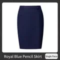Professional royal blue pencil skirt for formal office wear business style - S / Bottoms / Sapphire Blue