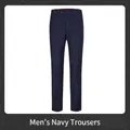 Classic navy blue men's formal business trousers designed for office and commuting - S / Bottoms / Royal Blue (Men's Trousers)
