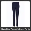 Elegant navy blue women's suit pants featuring a classic straight-leg professional cut - S / Bottoms / Navy Blue