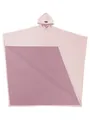 Vista detallada de un poncho con capucha malva suave que muestra el forro interior - Talla única / Tops / Rosa
