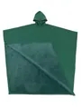 Vista detallada del forro de vellón de felpa de este poncho con capucha verde oscuro - Talla única / Tops / Verde