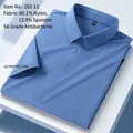 Blue ice silk short sleeve Polo shirt with UV protection for business casual wear - 3XL / Tops / Business Blue