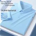 Men's light blue short sleeve ice silk Polo shirt with cooling fabric and UV protection - 3XL / Tops / Light Blue