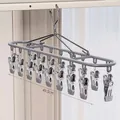 Multifunktionaler 20-Clip-Edelstahl-Wäscheständer in Quiet Grey, 49,5 cm Länge - 20er-Pack Clips / Stilles Grau