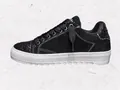 Elegantes zapatillas negras con plataforma, detalles brillantes y suela - 36 / Lentejuelas Negras