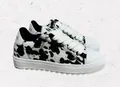 Zapatillas con plataforma de moda con estampado de vaca y suela de goma blanca - 36 / Estampado de Leopardo Blanco y Negro