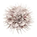 Grote 18 cm champagnekleurige stoffen bloembroche met delicate glinsterende strassteentjes - Khaki