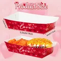 Valentine's Day heart-patterned boat snack tray size chart (14x7.5x4cm) - 20 Pieces Set / Red LOVE Style