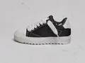Zapatillas de plataforma blancas y negras con cordones gruesos y lona transpirable - 36 / Negro y Blanco (Lona)