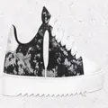 Zapatillas con plataforma transpirables para hombre con parte superior con patrón negro y blanco - 36 / Estampado Blanco y Negro