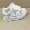 Zapatillas con plataforma NUMERIS para hombre con suola gruesa y estampado jaspeado blanco y gris - 36 / Estampado Blanco y Gris