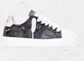 Zapatillas de plataforma de mezclilla gris desgastada con suela blanca gruesa - 36 / Gris denim