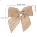 Natural burlap bow with dimensions 5.11 x 5.11 inches for rustic DIY decorations - 12*12cm / 5cm Burlap Natural
