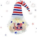Detail view of Independence Day gnome wall hanging with LED lights and I Heart USA sign - Independence Day Hanging
